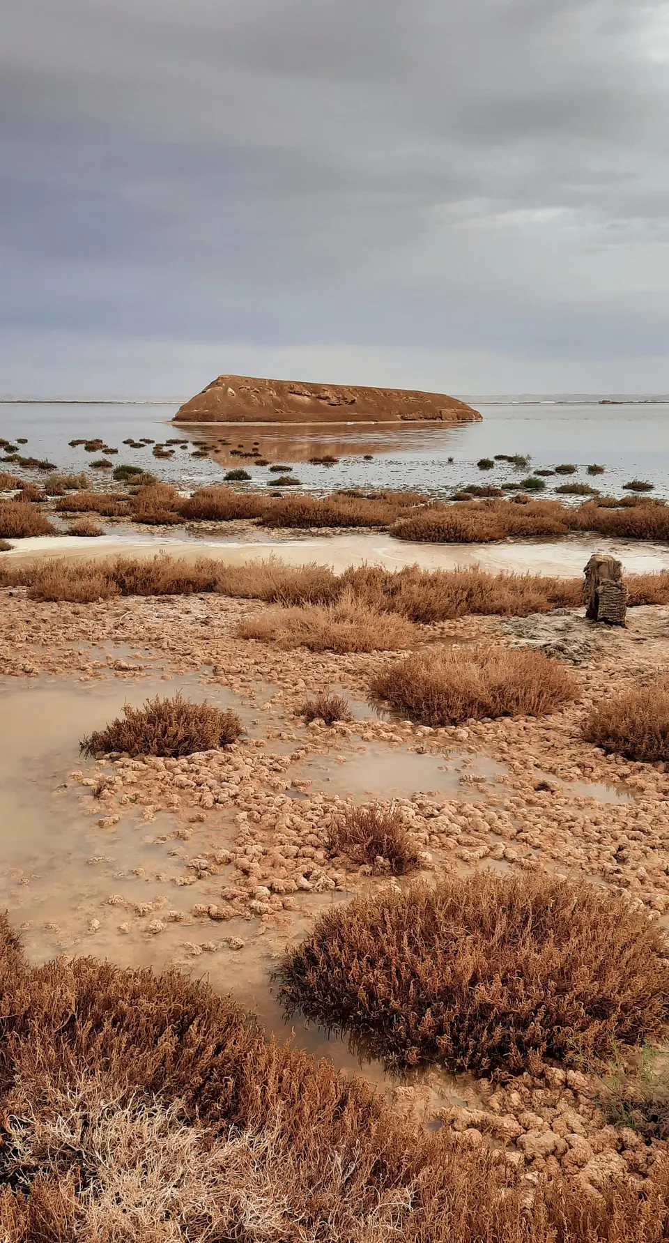 Rock formations beside the lakeshore