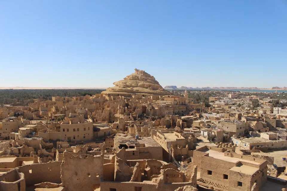 The earthen ruins of Shali Fortress rising above the old town of Siwa.